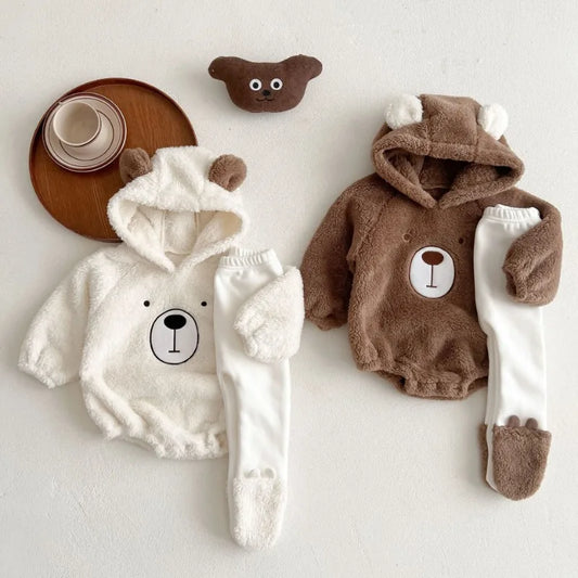  Baby Hooded Romper for Autumn and Winter 